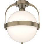 Atlas Semi Flush Ceiling Light - Soft Gold / Opal