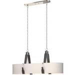 Saratoga Oval Pendant - Polished Nickel / Flax