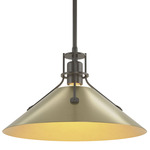 Henry Steel Pendant - Dark Smoke / Modern Brass