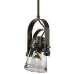 Erlenmeyer Pendant - Dark Smoke / Clear