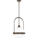 Atlas Globe Pendant - Bronze / Opaline