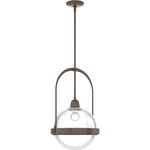 Atlas Globe Pendant - Bronze / Clear