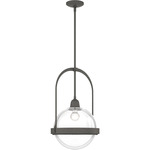 Atlas Globe Pendant - Natural Iron / Clear