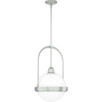 Atlas Globe Pendant - Vintage Platinum / Opaline