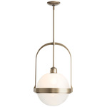 Atlas Globe Pendant - Soft Gold / Opaline