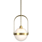 Atlas Globe Pendant - Modern Brass / Opaline