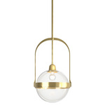 Atlas Globe Pendant - Modern Brass / Clear