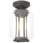 Fairwinds Outdoor Semi Flush Ceiling Light - Coastal Natural Iron / Clear