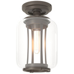 Fairwinds Outdoor Semi Flush Ceiling Light - Coastal Dark Smoke / Clear