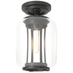 Fairwinds Outdoor Semi Flush Ceiling Light - Coastal Black / Clear