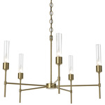 Vela Chandelier - Modern Brass / Clear