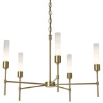 Vela Chandelier - Modern Brass / Frosted