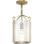 Bow Tall Semi Flush Ceiling Light - Modern Brass / Clear