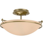 Plain Semi Flush Ceiling Light - Modern Brass / Sand