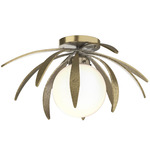 Dahlia Globe Ceiling Light Fixture - Modern Brass / Opal