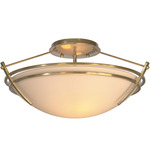 Presidio Tryne Small Semi Flush Ceiling Mount - Modern Brass / Sand