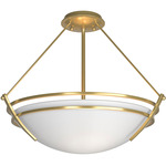 Presidio Tryne Semi Flush Ceiling Light - Modern Brass / Opal