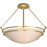 Presidio Tryne Semi Flush Ceiling Light - Modern Brass / Sand