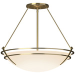 Presidio Tryne Semi Flush Ceiling Light - Modern Brass / Opal