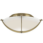 Compass Flush Ceiling Light Fixture - Modern Brass / Opal
