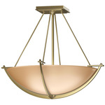 Compass Semi Flush Ceiling Light - Modern Brass / Sand