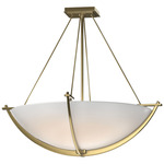 Compass Semi Flush Ceiling Light - Modern Brass / Opal