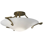 Antasia Semi Flush Ceiling Light - Modern Brass / Opal