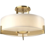 Axis Semi Flush Ceiling Light - Modern Brass / Opal