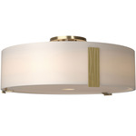 Impressions Semi Flush Ceiling Light - Modern Brass / Opal