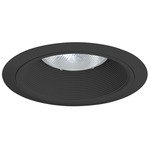 24 Series 6 Inch Tapered Baffle Downlight Trim - Black / Black Baffle