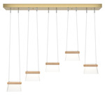 More Cowbell Linear Multi Light Pendant - Modern Brass / Clear