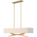 Moreau Linear Pendant - Modern Brass / Flax