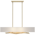 Brindille Rectangle Pendant - Modern Brass / Natural Anna