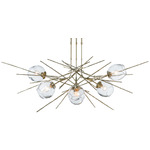 Griffin Linear Chandelier - Modern Brass / Clear Simon Pearce