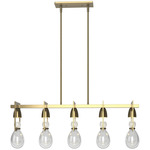 Apothecary Linear Pendant - Modern Brass / Clear