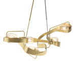 Graffiti Linear Pendant - Modern Brass / Clear
