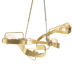 Graffiti Linear Pendant - Modern Brass / Clear