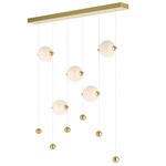 Abacus Linear Pendant - Modern Brass / Opal