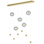 Abacus Linear Pendant - Modern Brass / Cool Grey