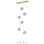 Abacus Ceiling-to-Floor LED Pendant - Modern Brass / Cool Grey