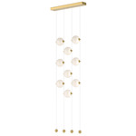 Abacus Ceiling-to-Floor LED Pendant - Modern Brass / Opal