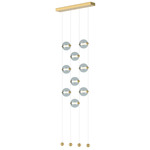 Abacus Ceiling-to-Floor LED Pendant - Modern Brass / Cool Grey