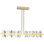 Hildene Large Linear Pendant - Modern Brass / Vintage Platinum
