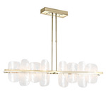 Vitre Linear Pendant - Modern Brass / White Swirl