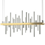 Cityscape Small Linear Pendant - Modern Brass / Sterling