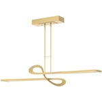 Switchback LED Pendant - Modern Brass