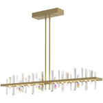 Solitude Large Linear Pendant - Modern Brass / Crystal