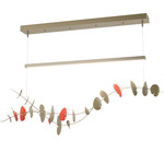 Lily Linear Pendant - Modern Brass / Satin Red