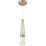 Link Low Voltage Mini Pendant - Modern Brass / Clear