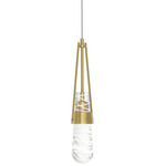 Link Low Voltage Mini Pendant - Modern Brass / Clear with White Threading